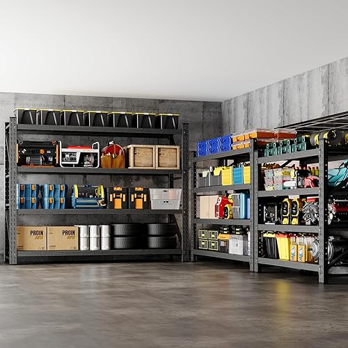 Miniatura 6 de Estantes de almacenamiento de 78.8 pulgadas de ancho, 7000 libras, estantes de metal para garaje, estantes de almacenamiento ajustables para