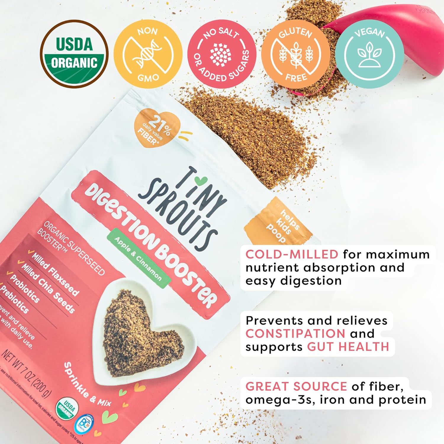 Organic Milled Flaxseed 1-Pack and Digestion Blend Fiber 1-Pack Bundle