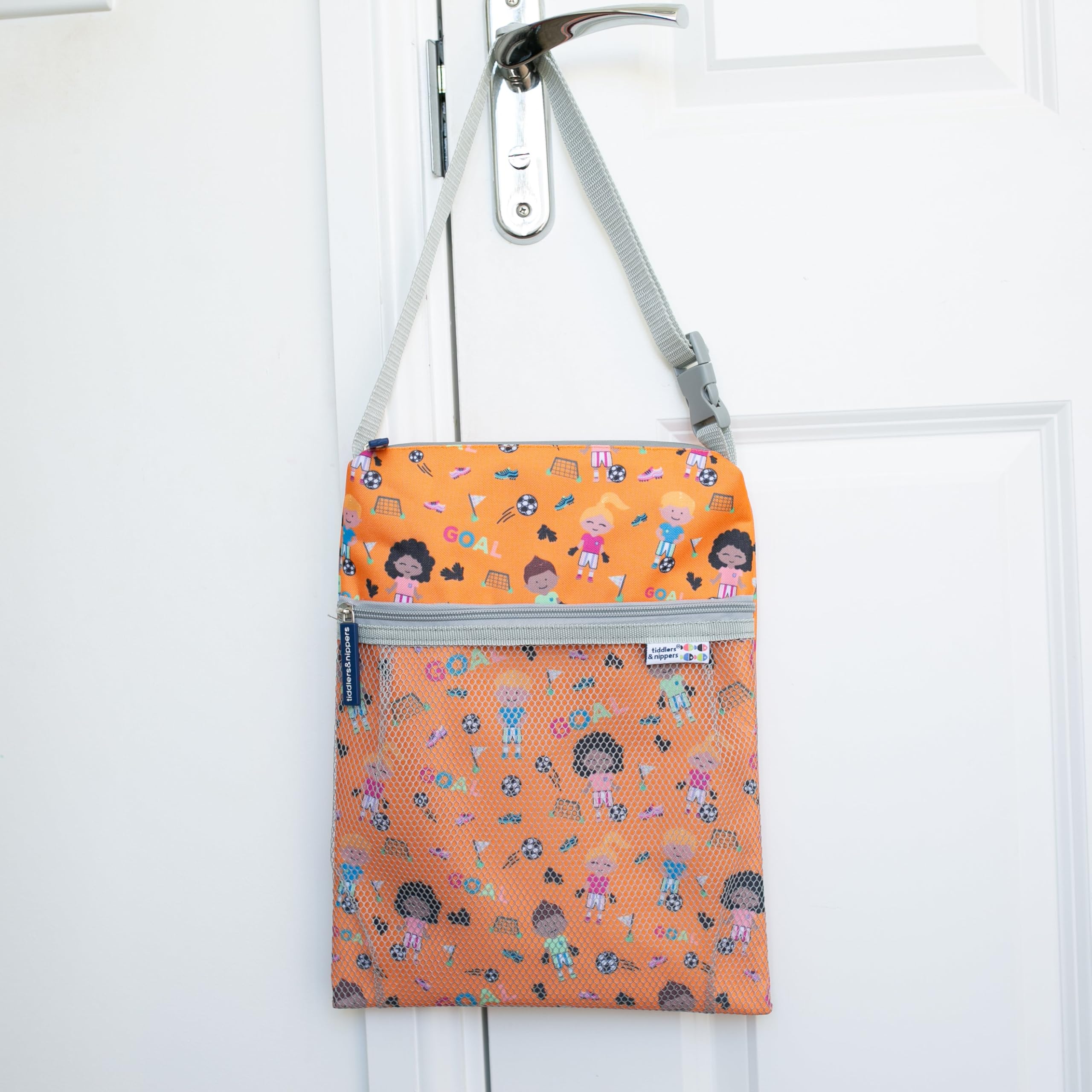 tiddlers & nippers Kids Swimming Bag, Football Fun - Image 2