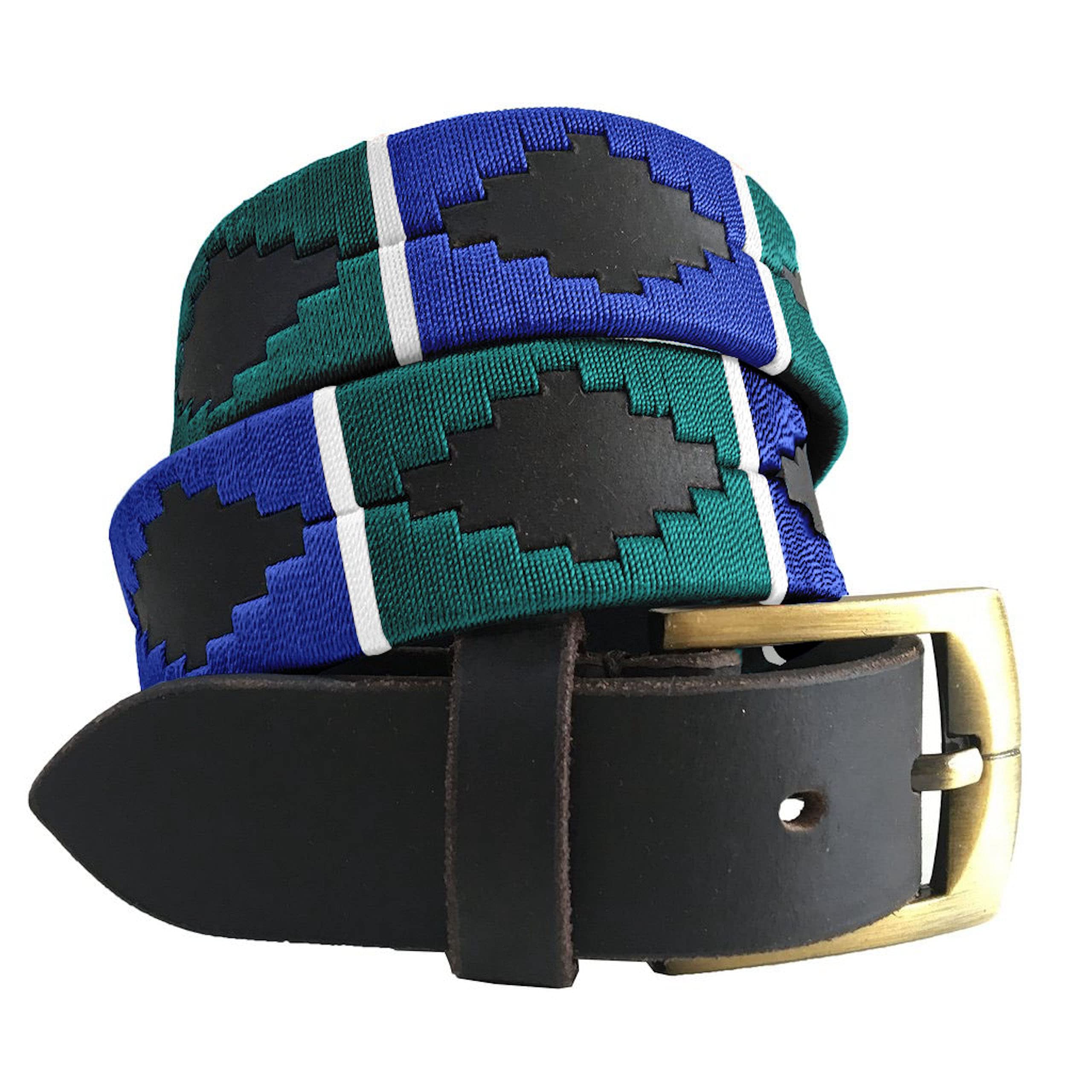 Carlos Diaz Men's Brown Wo Premium Unisex Leather Embroidered Designer Polo Belt (85 Cm/ 32-34 Inches)