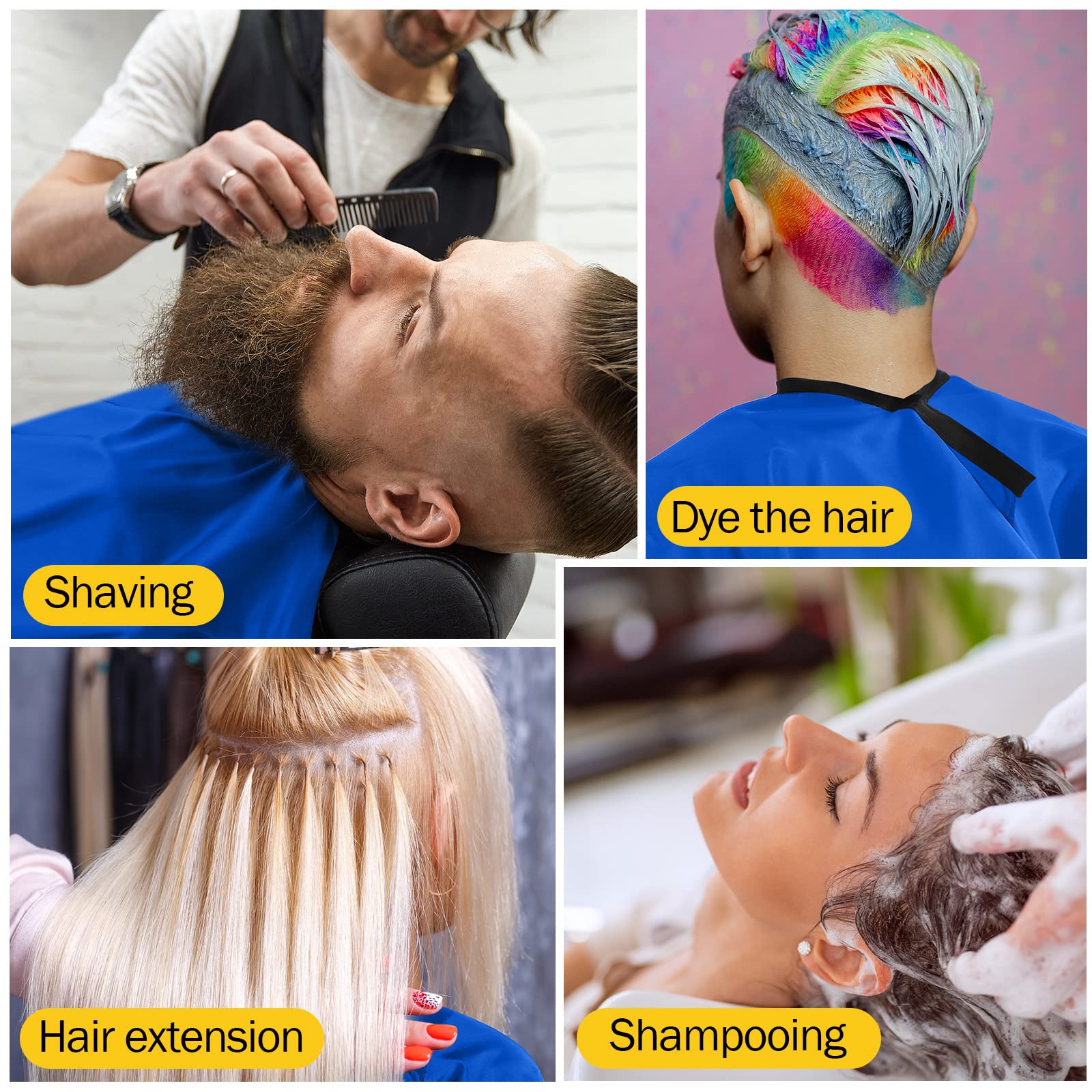 12 Stück Friseurumhang 162 x 142 cm, groß, wasserdicht, Haarschneideumhang mit verstellbaren Druckknöpfen für Friseursalon