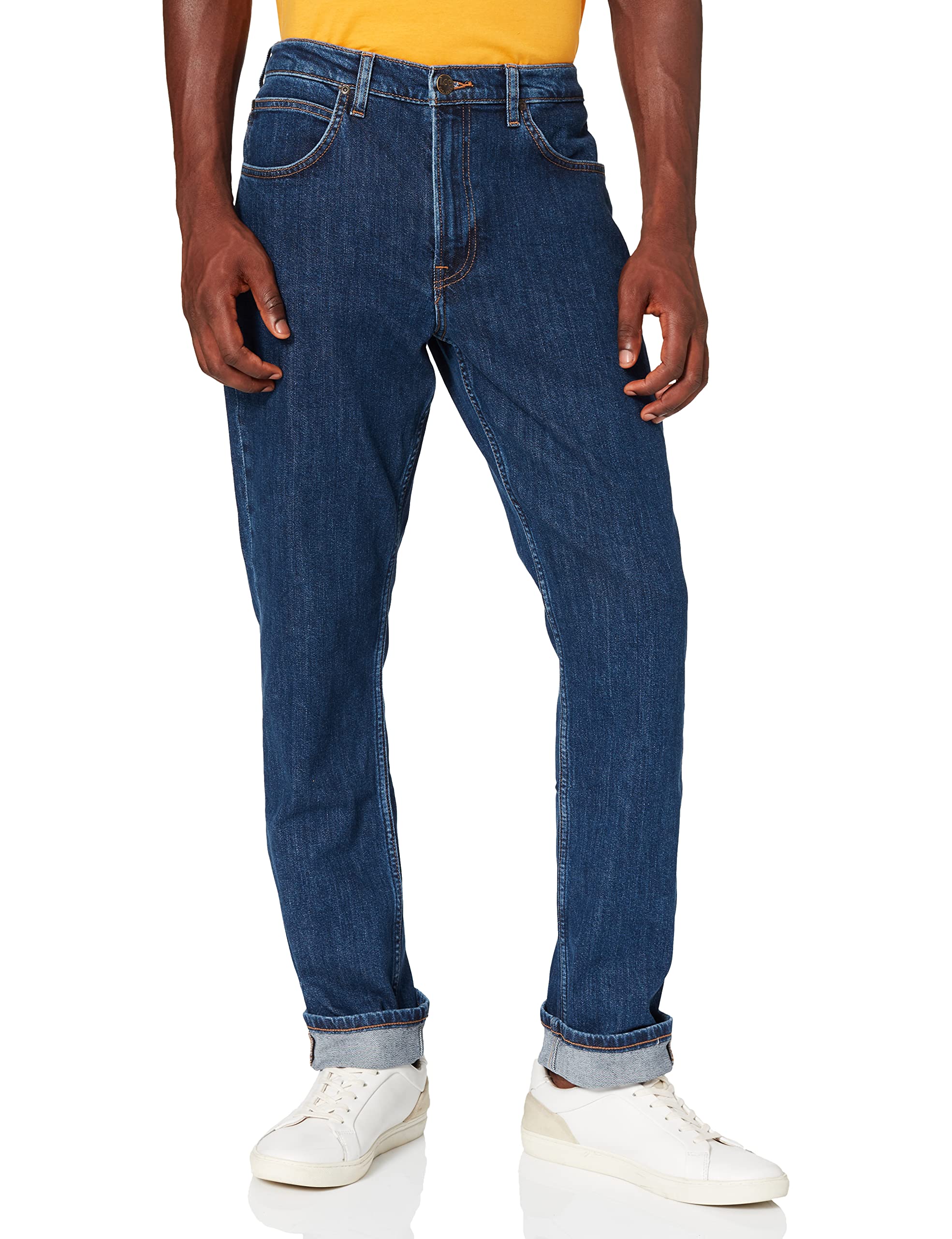 Lee Men's BROOKLYN STRAIGHT Jeans, DARK STONEWASH, 38W / 30L
