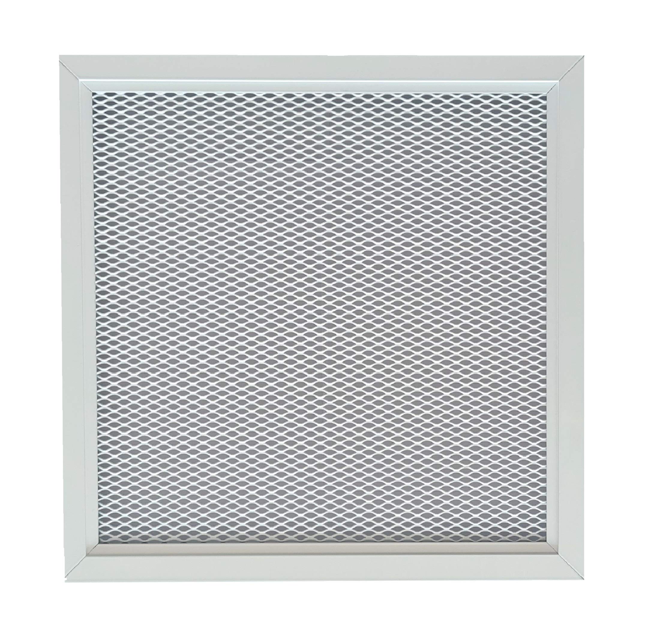 Demlou White - Ral 9016 Aluminium Perforated Ventilation Grille With Metal Mesh – White Ral 9016 – 30 X 30 Cm (12 X 12 Inch) Square – Indoor And Outdoor Air Vent Diffuser.