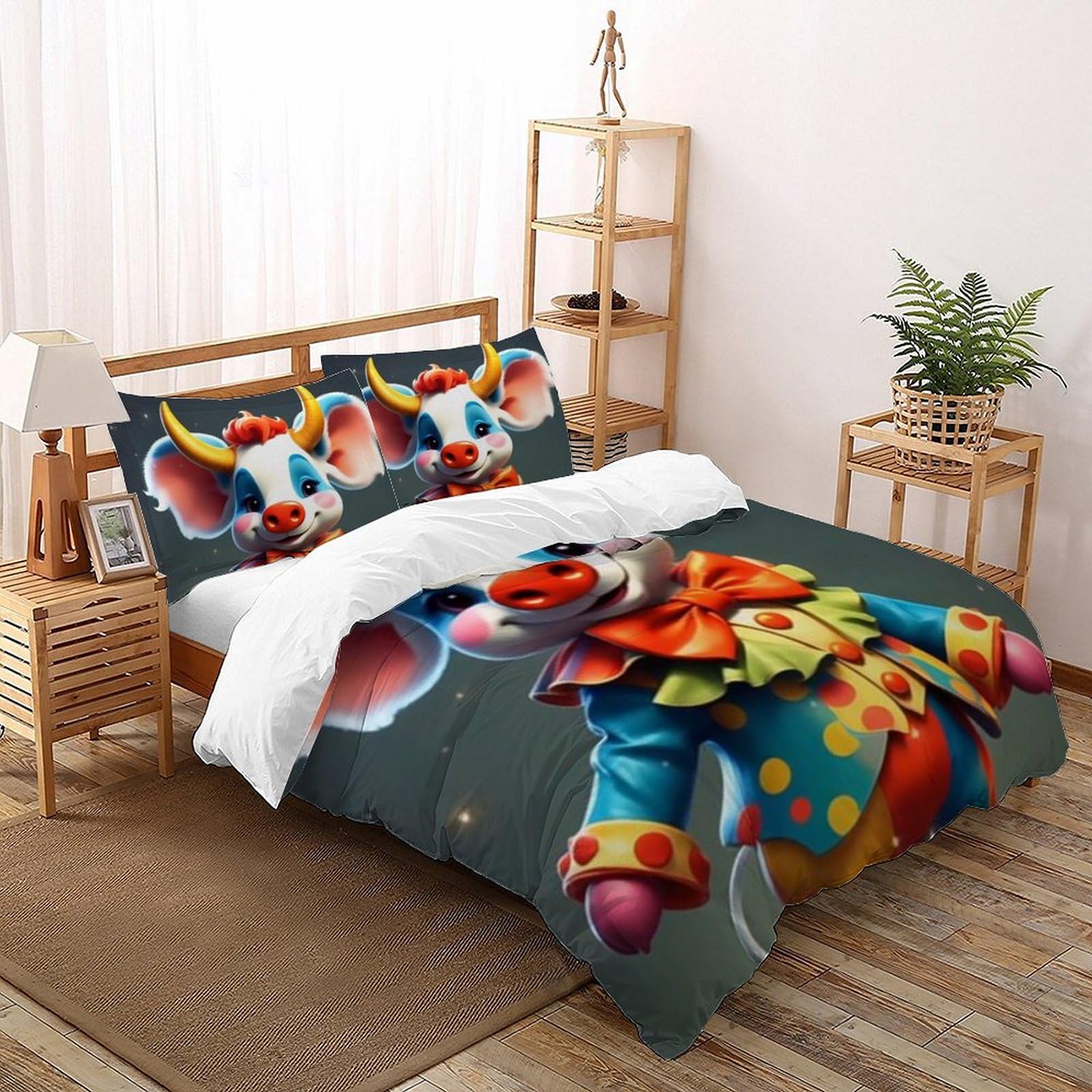 Housse de couette animaux de la terre pour chambre d'enfant 260x220