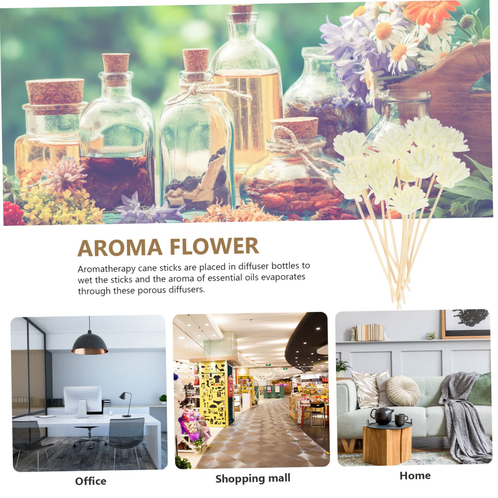 PRETYZOOM 144 STK Aromatherapie-Rattan Diffusorrohre austauschbare Diffusorblätter Parfüm Diffusor duftstäbchen künstliche blüten Hochzeits-Aromastäbchen Aromaflascheneinsätze Sticks ，