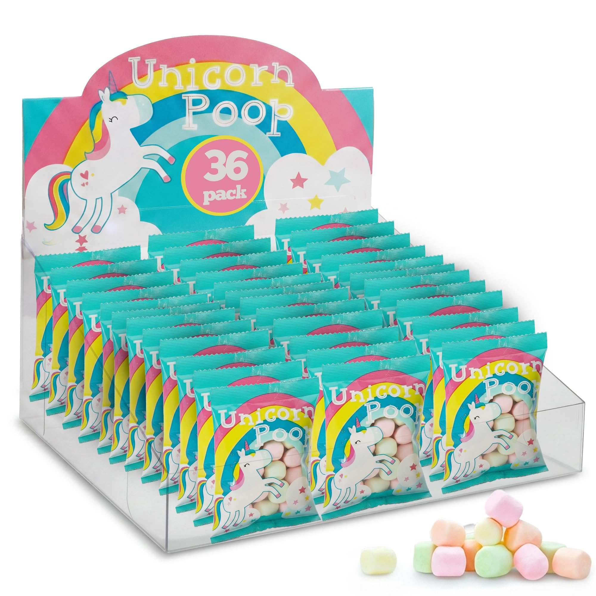 Unicorn Poop Candy - MADE IN THE USA - Unicorn Party Supplies - Unicorn Birthday Party Favors for Kids - Bulk Candy Packs for Classroom (36 Pack)