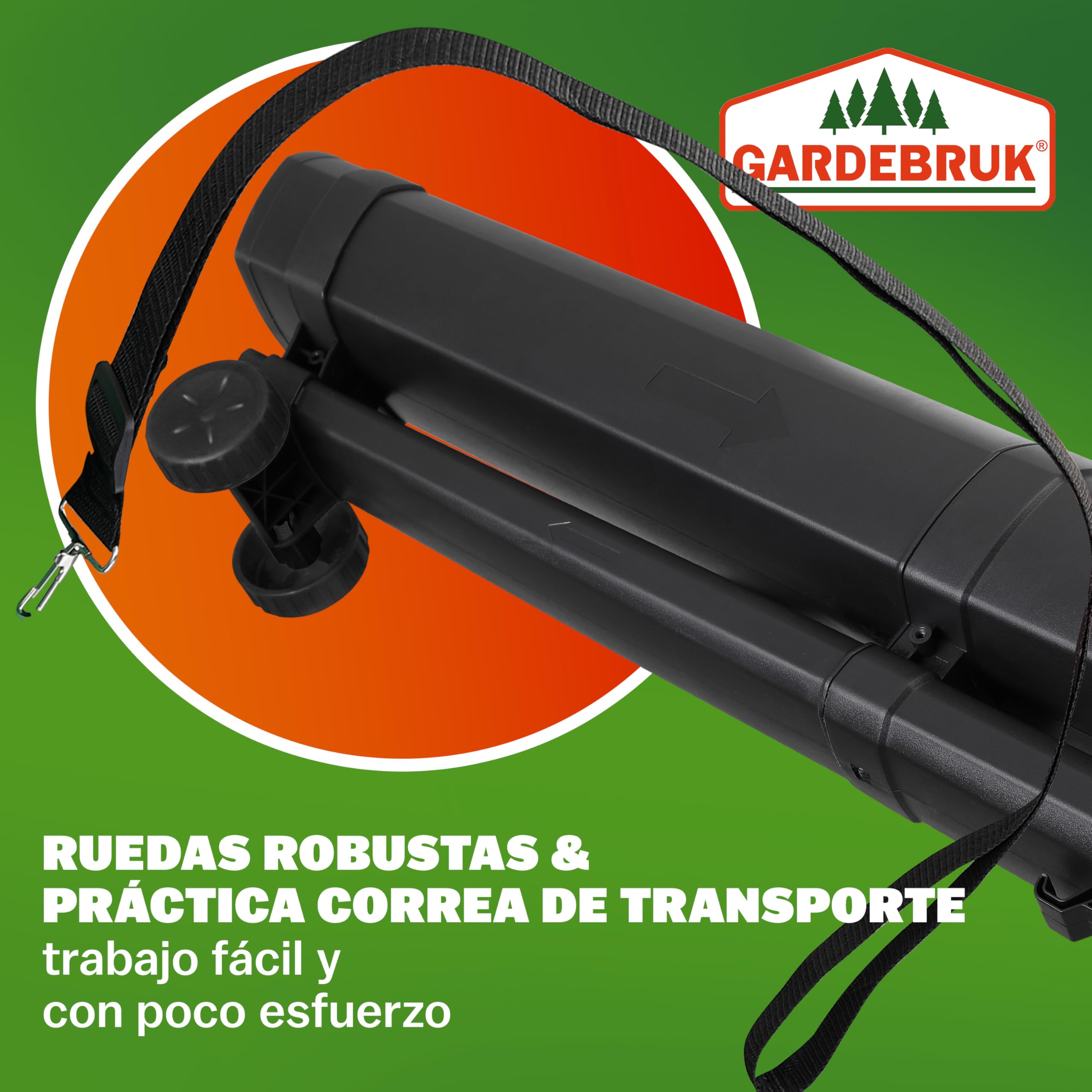 GARDEBRUK® Soplador de Hojas, Aspirador, Soplado 270km/h, Capacidad 13,2m³/min, Función Trituradora, 3en1 Bolsa, 45L, Herramienta Jardinería, 3000W, Sopladores Exteriores Potentes, Ligero