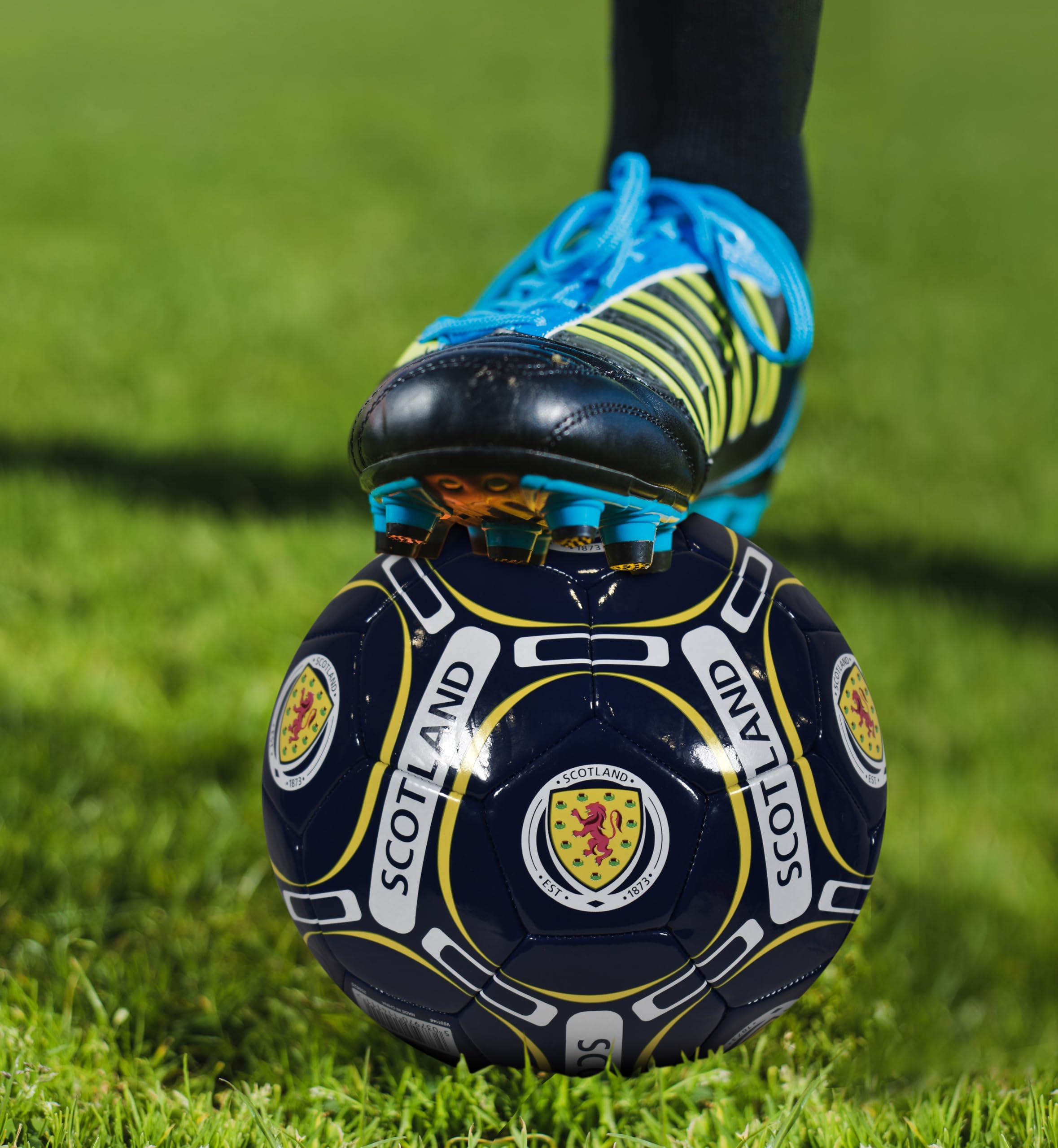 Équipe d'Écosse officielle - Ballon de foot taille 4 avec blason - bleu/jaune