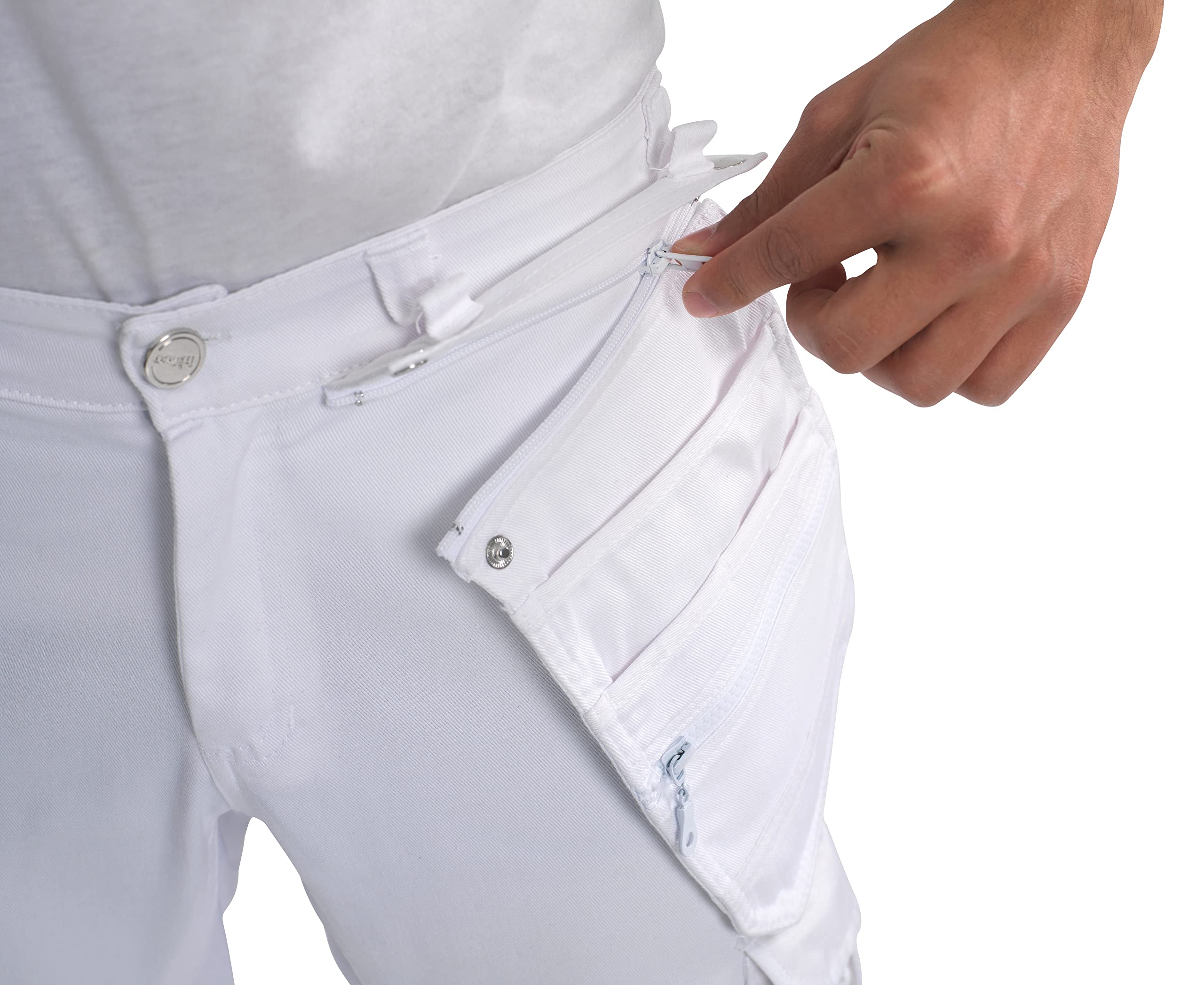 Bitco BTC16W Pantalones de Pintor elásticos Pantalones de Trabajo para Hombres - Bolsillos para Rodilleras repelentes al Agua y al Aceite Reforzados con Cordura®