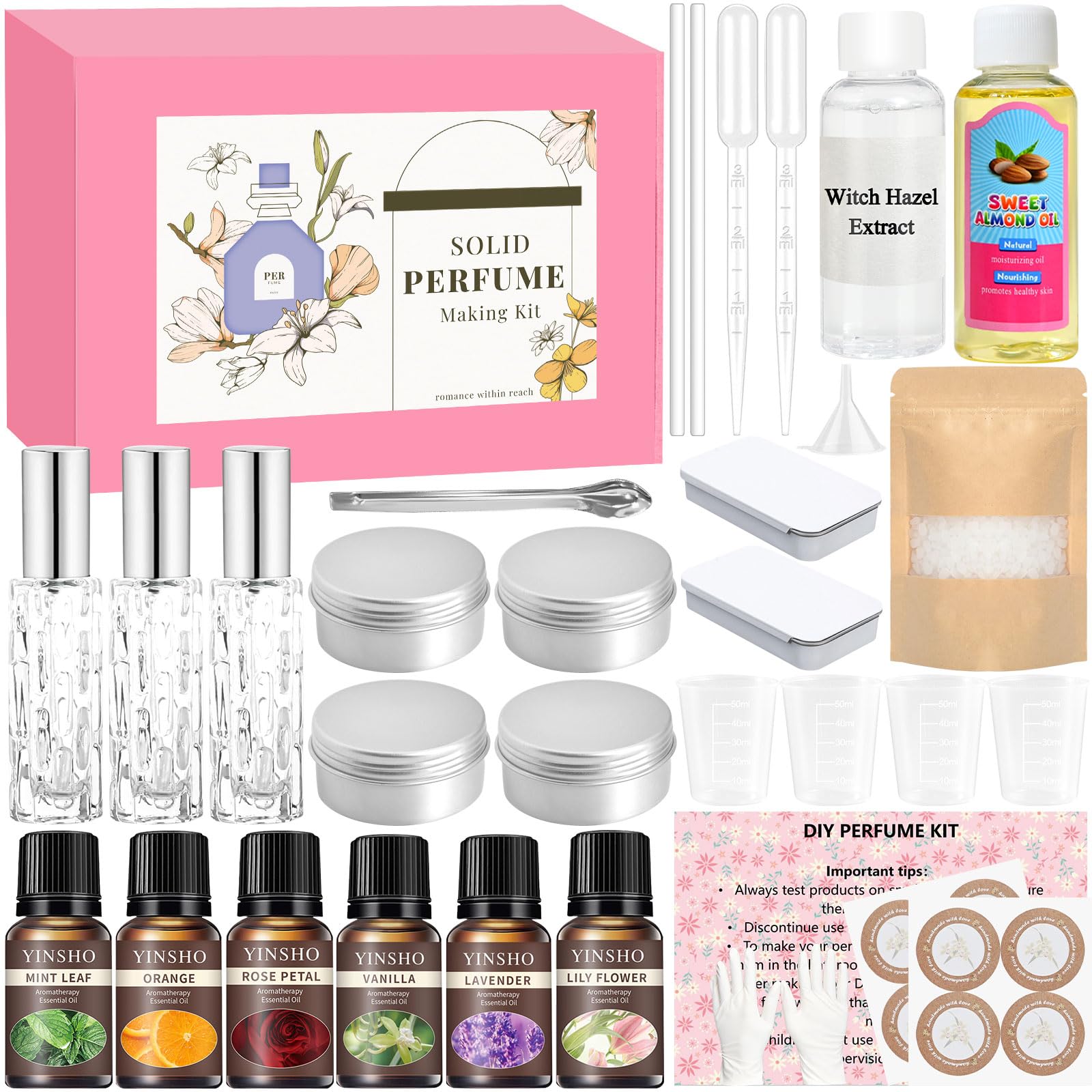 Kit per la creazione di profumi, kit fai da te per la creazione di profumi da donna, balsamo solido tascabile portatile con bottiglia da viaggio, crea il tuo profumo per ragazze e fidanzata