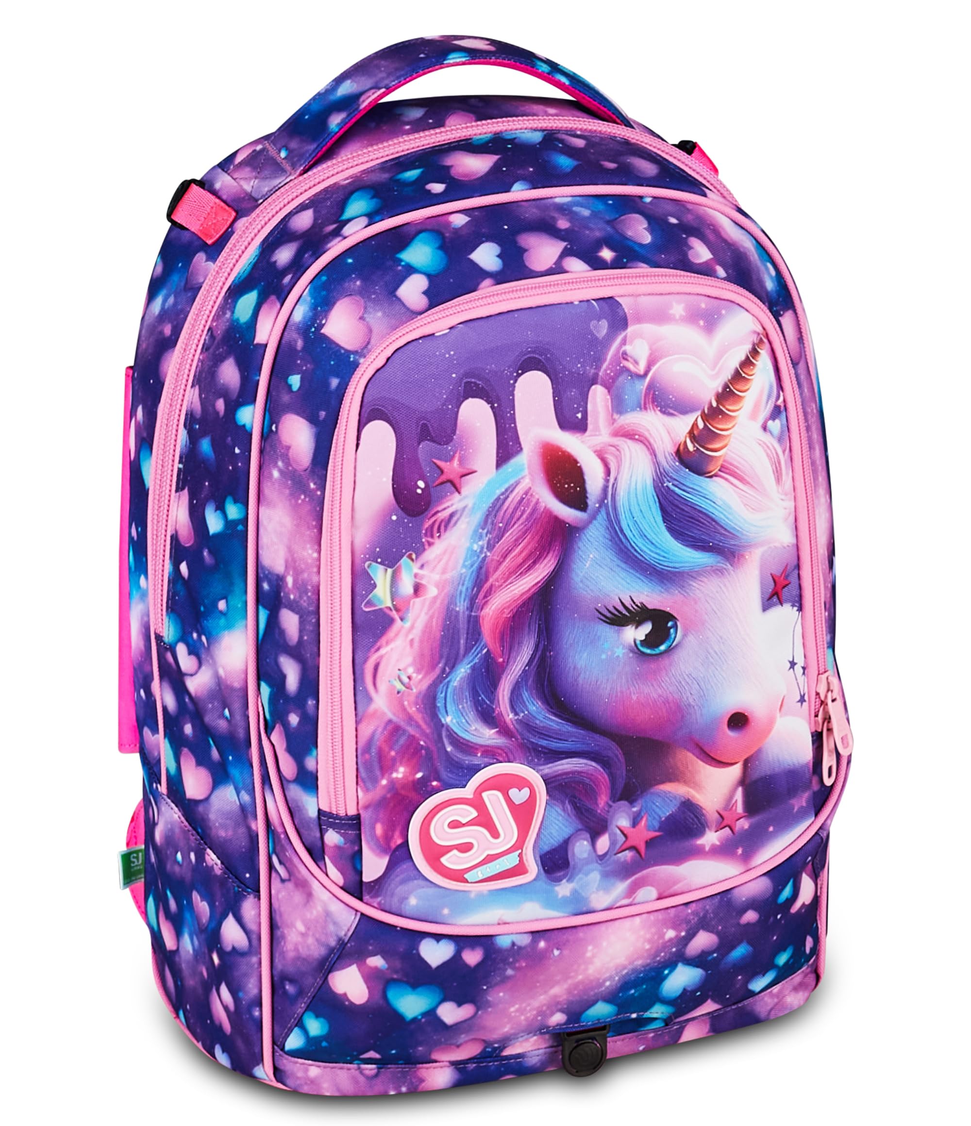 SJ GANG STYLE JAM GANG Trolley Jack 8 ruote PIXIE UNICORN, Viola, 34L, Scomponibile, Crossover System, 3 in 1, Spallacci a scomparsa, Tasca portaborraccia, Tasca frontale, Scuola elementare, Bambina | Scomponibile, Crossover System 3 in 1, Spallacci a sco