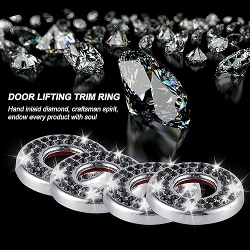 Miniatura 4 de BJSIA 4 fundas brillantes para cerradura interior de puerta de automóvil, accesorios para automóvil compatibles con Mercedes-Benz Clase C Clase E,