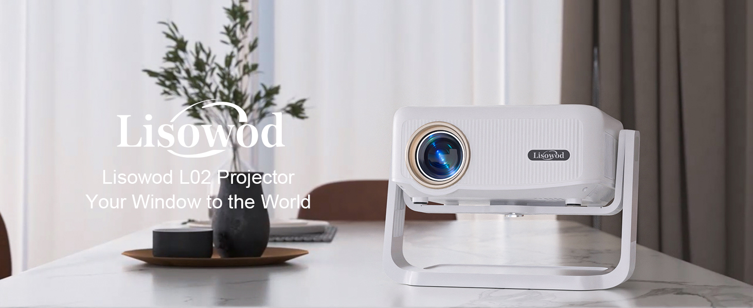 Lisowod 360° Rotating Mini Projector with Auto Focus & Keystone