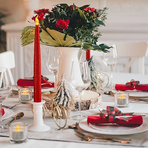 Vista 61 de Furora Lighting - Velas largas LED sin llama, para ventana, a pilas, velas eléctricas con función de temporizador de 6 horas Oro 11.5