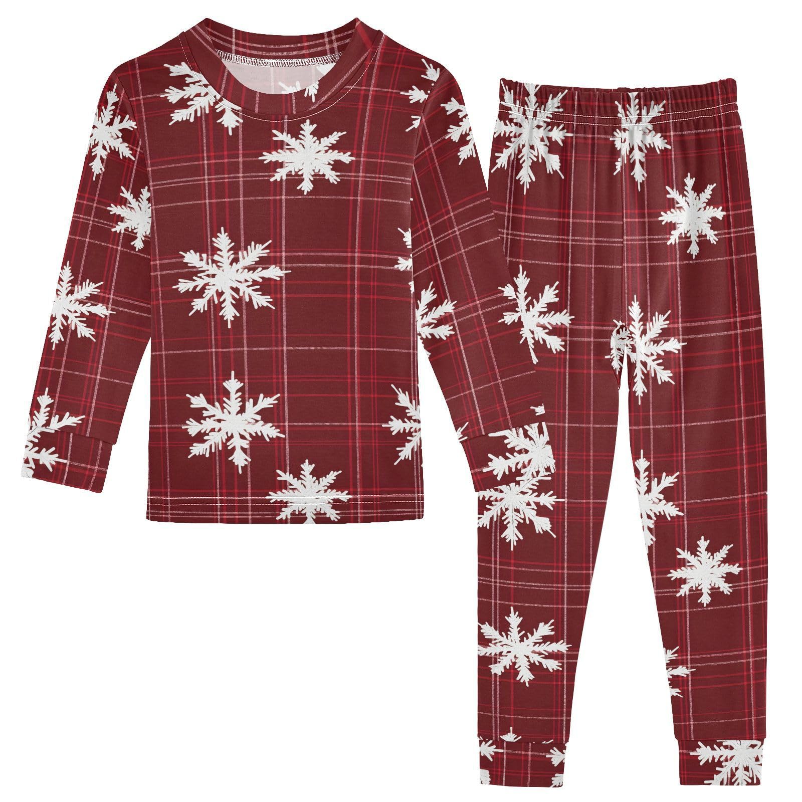 UMIRIKO Christmas Snowflake Red Black Buffalo Plaid Pajamas Set 2pcs Pjs Long Sleeve Sleepwear 5T 202b8164