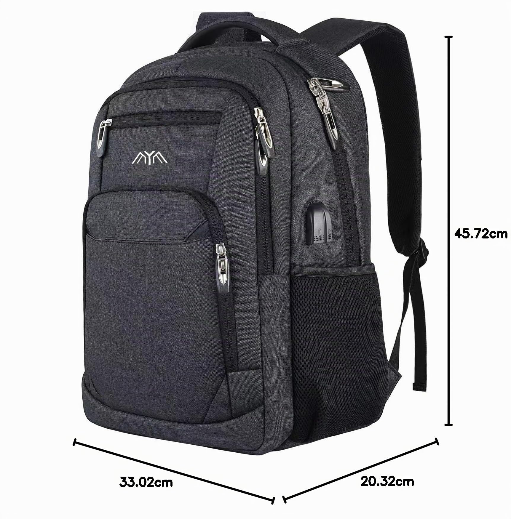 YAMTION Cartable Garçon, Sac A Dos Homme pour College Garcon Lycée Compartiment pour 15.6" Ordinateur Portable avec USB Charging Port