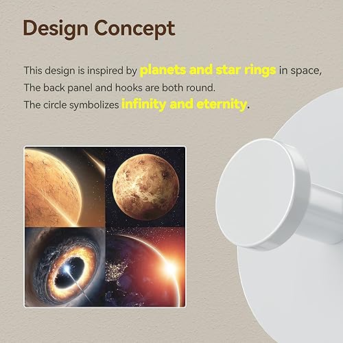 Miniatura 5 de Gancho de pared adhesivo para abrigo y toalla extra pegajoso 12 libras (máx.), perchero de acero inoxidable, color blanco, paquete de 6 unidades de