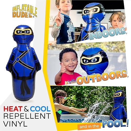 Miniatura 2 de INFLATABLE DUDES Pequeño ninja de 40 pulgadas - Saco de boxeo para niños  Ya lleno de arena  Bolsa Bop  Juguete inflable de boxeo  Acción de rebote