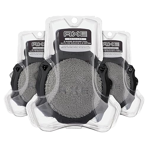AXE Herramienta de ducha moderna limpiadora de piel para una piel más suave, exfolia y limpia suavemente, talla única, 3 unidades, color negro