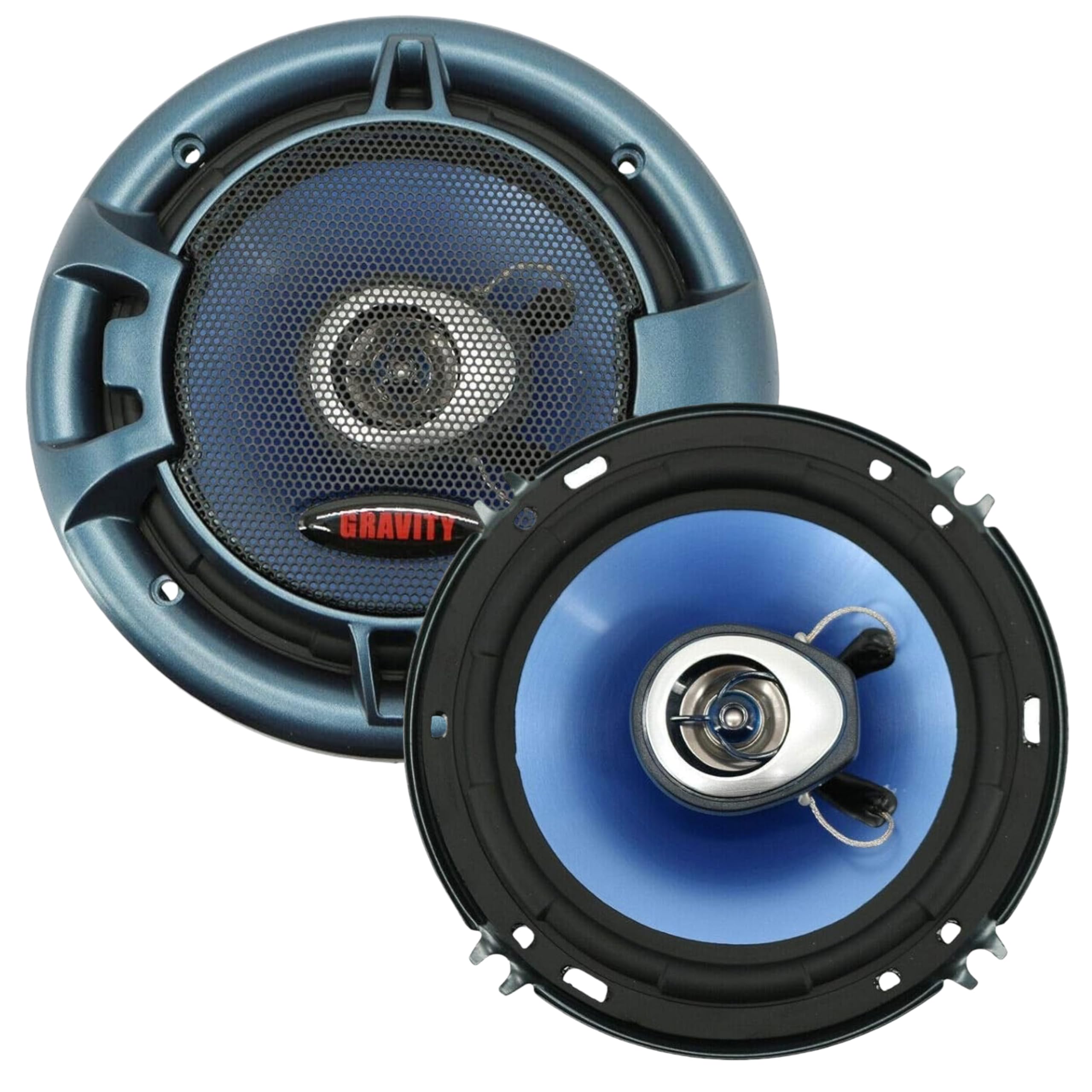 Gravity 6.5 Inch 2-Way Car Audio Full Range Speakers - 460Watts Maximum Power Handling Moisture Resistant Rubber Surround Frequency Response- 60Hz-