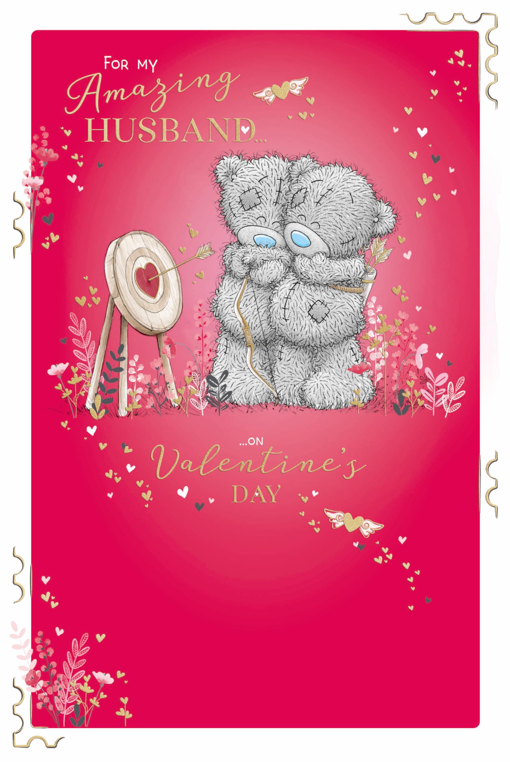 Me To You Tatty Teddy Valentine's Day 'For My Amazing Husband' Card 6 x 9 - Official Collection