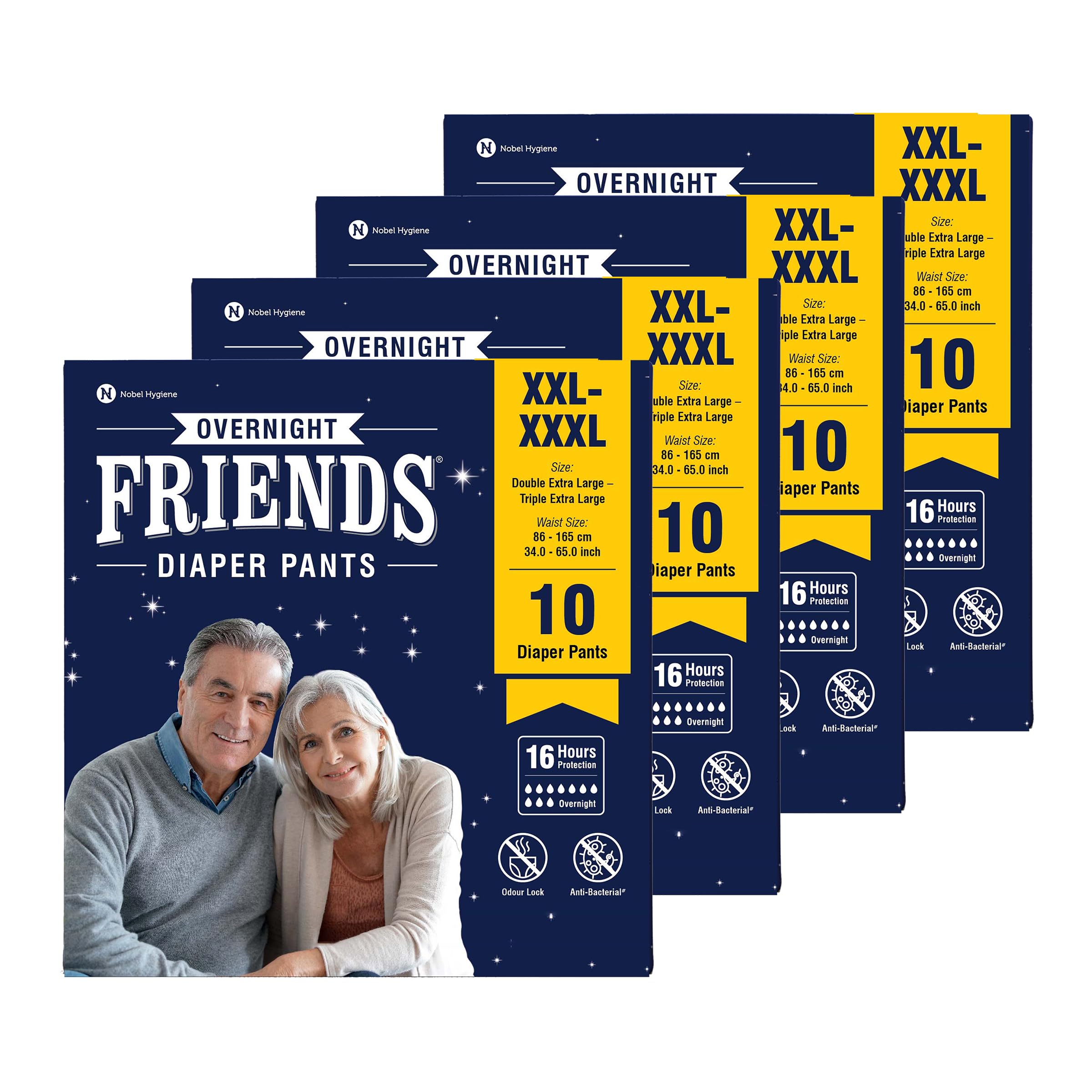Friends Overnight Adult Diapers Pants Style - 40 Count (XXL-XXXL) with odour lock and Anti-Bacterial Absorbent Core- Waist Size 34-65 Inch ;86-165cm (B0DCP5CRMZ) Amazon Price History, Amazon Price Tracker