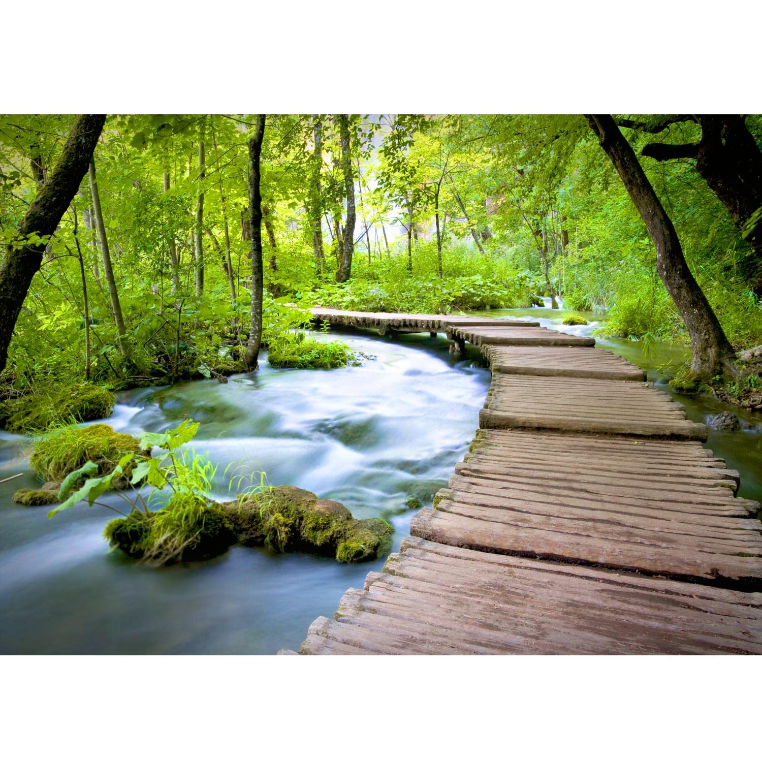 Runa Art Papier Peint Panoramique Pont Sur Le Lac 352 X 250