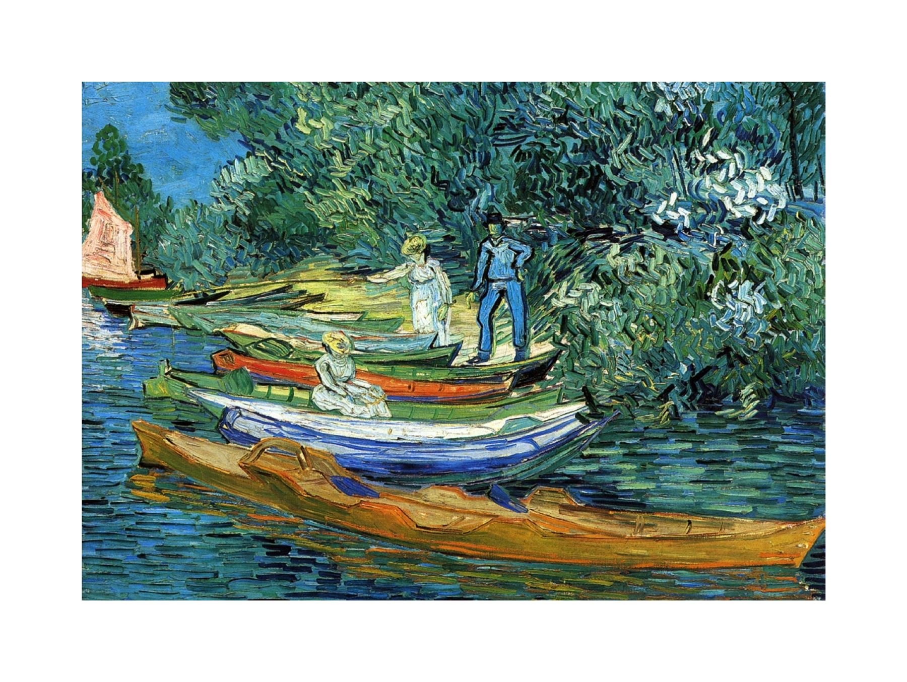 Wee Blue Coo Painting Van Gogh Rowing Boats Banks Oise Wall Art Print