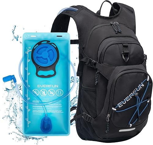 EVERFUN Mochila de hidratación con bolsa de agua de 2 L3 L, mochila de día de senderismo para mujeres y hombres, mochila de día de hidratación EVERFUN Mochila de hidratación con bolsa de agua de 2 L3 L, mochila de día de senderismo para mujeres y hombres, mochila de día de hidratación