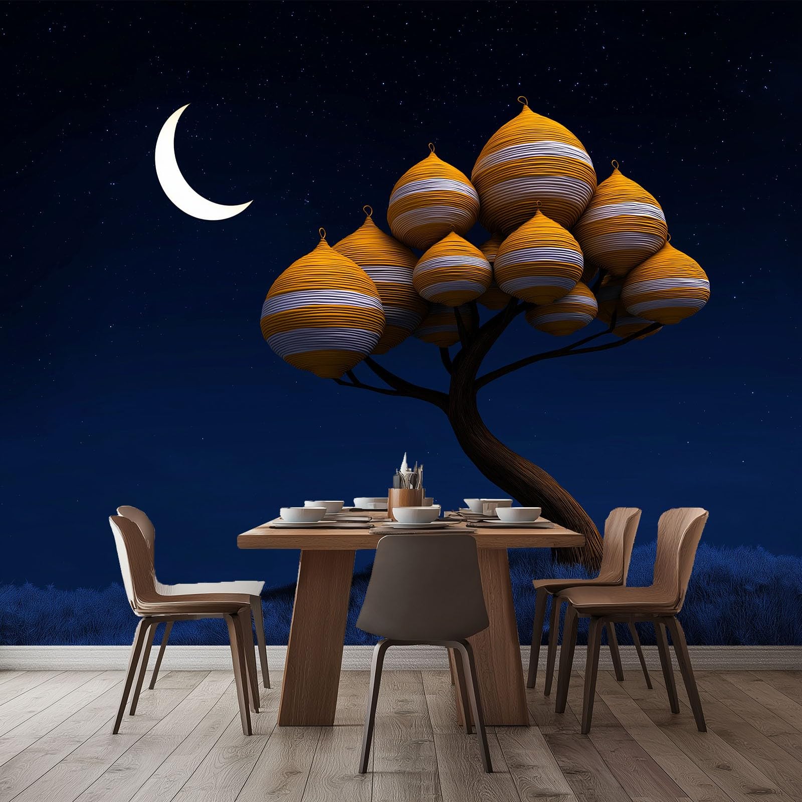 Tapeta zdjęcie fantasy kreskówka 3D paski plaster miodu 250 x 175 cm murale duże tło telewizora sztuka ścienna - ciemnoniebieski mural dekoracja do salonu sypialni luksusowy plakat artystyczny