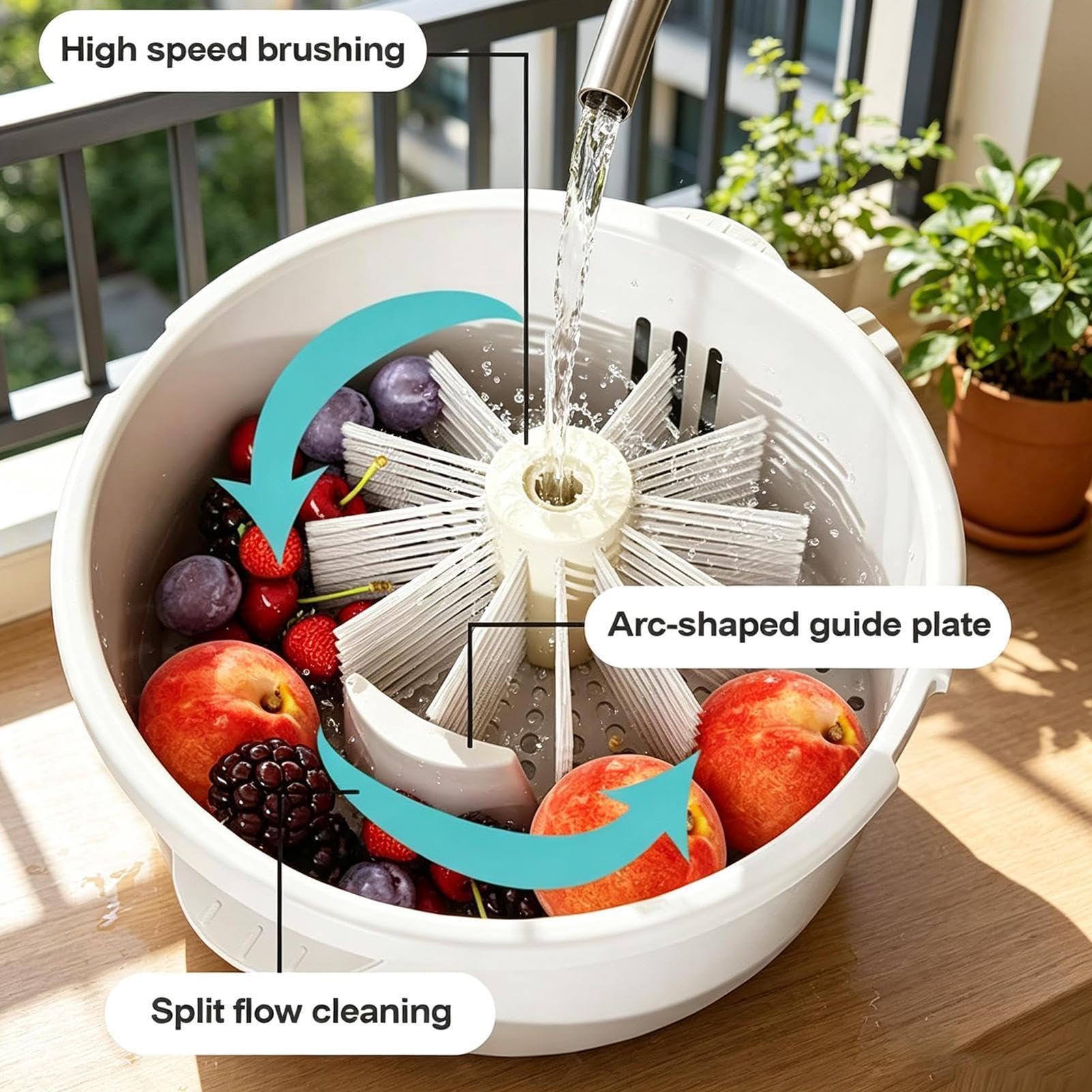 Centrifugador eléctrico para el hogar y la limpieza de verduras | Centrifugadora de ensalada para preparar alimentos en casa cocina restaurante apartamento bayas ensalada espinacas