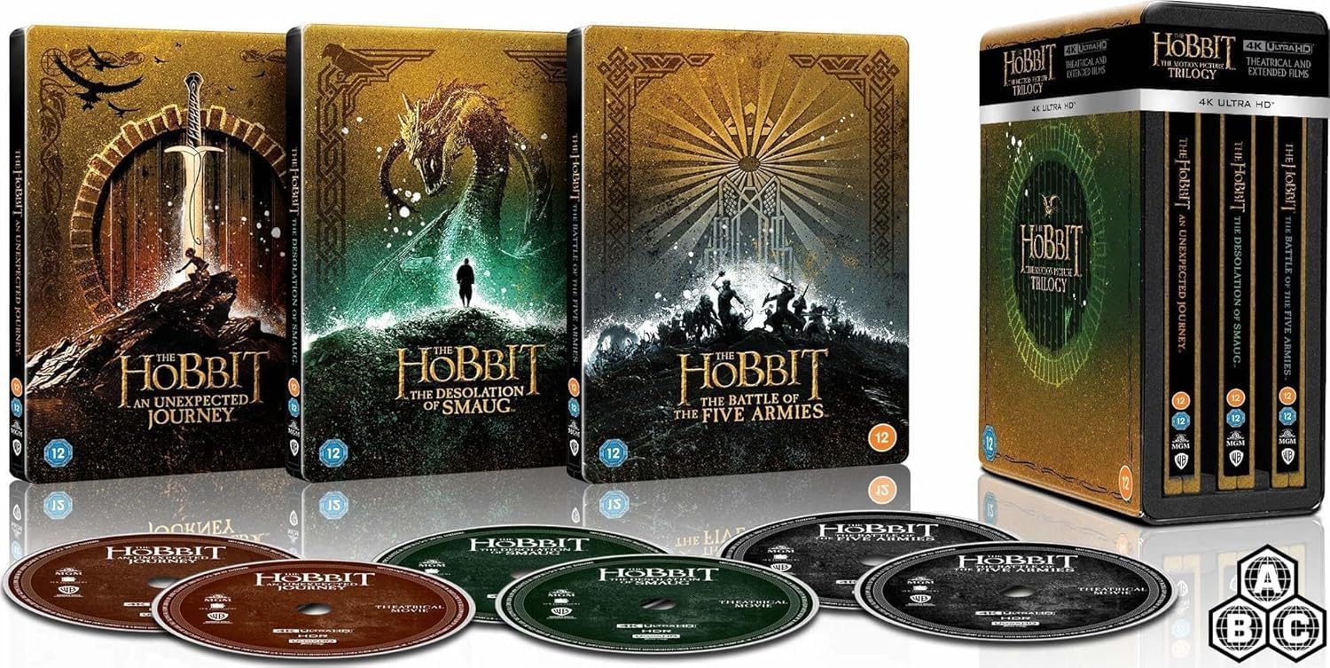 Middle Earth Complete Steelbook Collection (The Lord of the Rings + The Hobbit: The Motion Picture Trilogy) - 15-Disc Box Set / Limited Collectior's Edition [4K UHD] [Region Free]