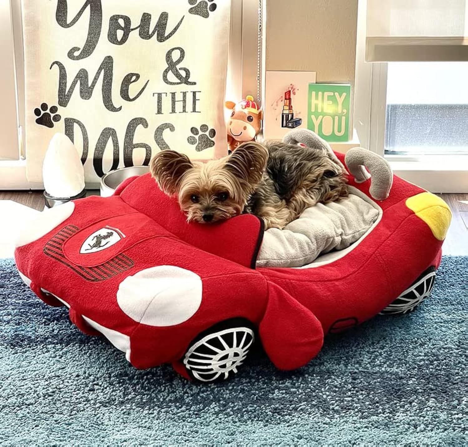 BADASS SHARKS Car Shape Puppy Pet Dog Cat Bed Plush Car Pet Bed Car Shape Luxury Dog Cat Bed Pet House Teddy Warm Sofa Puppy Nest Cushion Kitten Winter Fashion Padded Kennel with Mat Soft Bed
