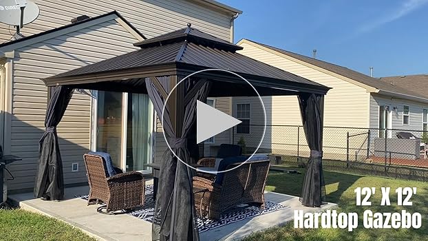 Amazon.com : PURPLE LEAF Hardtop Gazebo 10' X 13' Galvanized