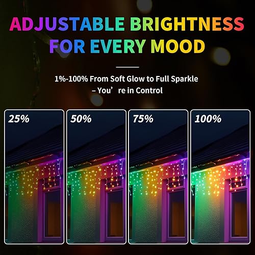 Miniatura 5 de Luces LED RGB inteligentes para exteriores, control de aplicación de 99 pies, sincronización de música y modos de bricolaje, 912 luces LED de