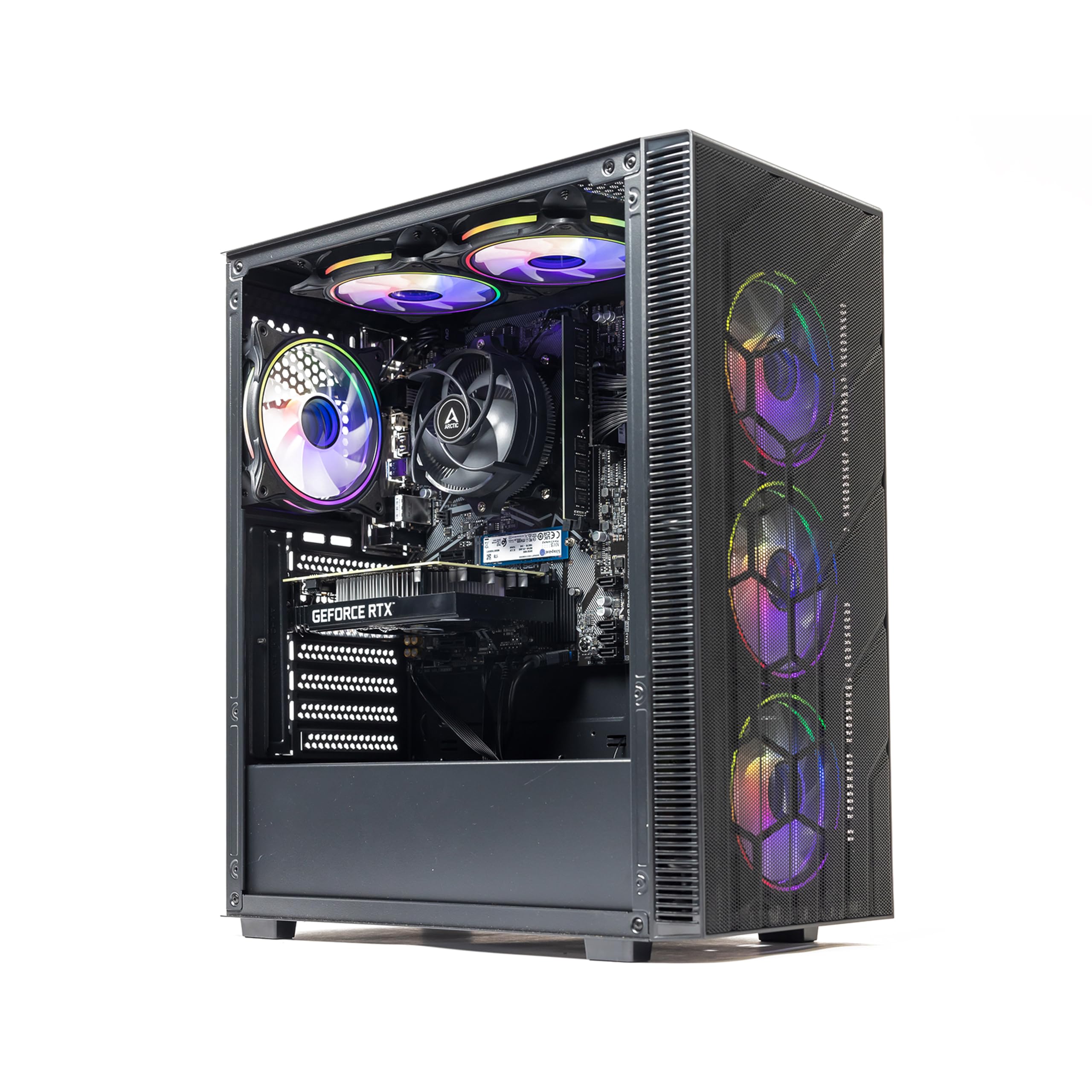 – PC | Ryzen 5 5500 | RTX 3050 6GB | 16GB DDR4 RAM | 1TB NVMe SSD | 650W PSU | Windows 11 | ARGB Case | Wi-Fi - Prebuilt Gaming PC