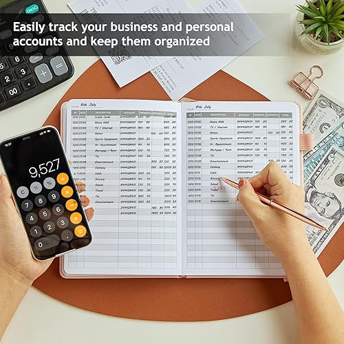 Miniatura 10 de 5 MINUTES A DAY Libro de contabilidad contable cuaderno de seguimiento de gastos empresariales - Cuaderno de cheques de finanzas personales para