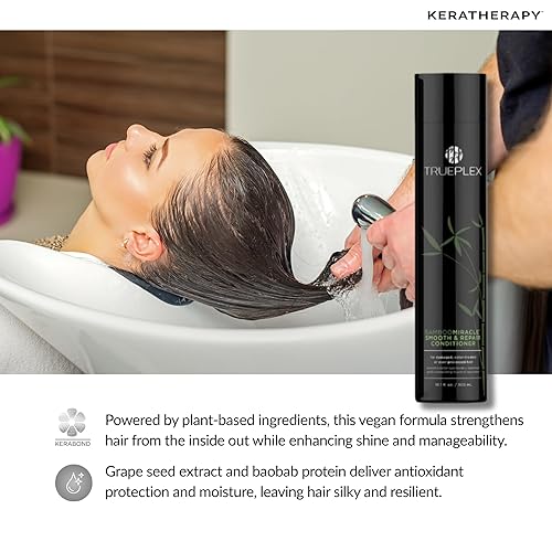 Miniatura 5 de KERATHERAPY Bamboo Miracle Smooth & Repair Conditioner - Vegan Formula Damaged, Frizzy, & Dry Hair - Hydrating & Smoothing with Grape Seed, Baobab,