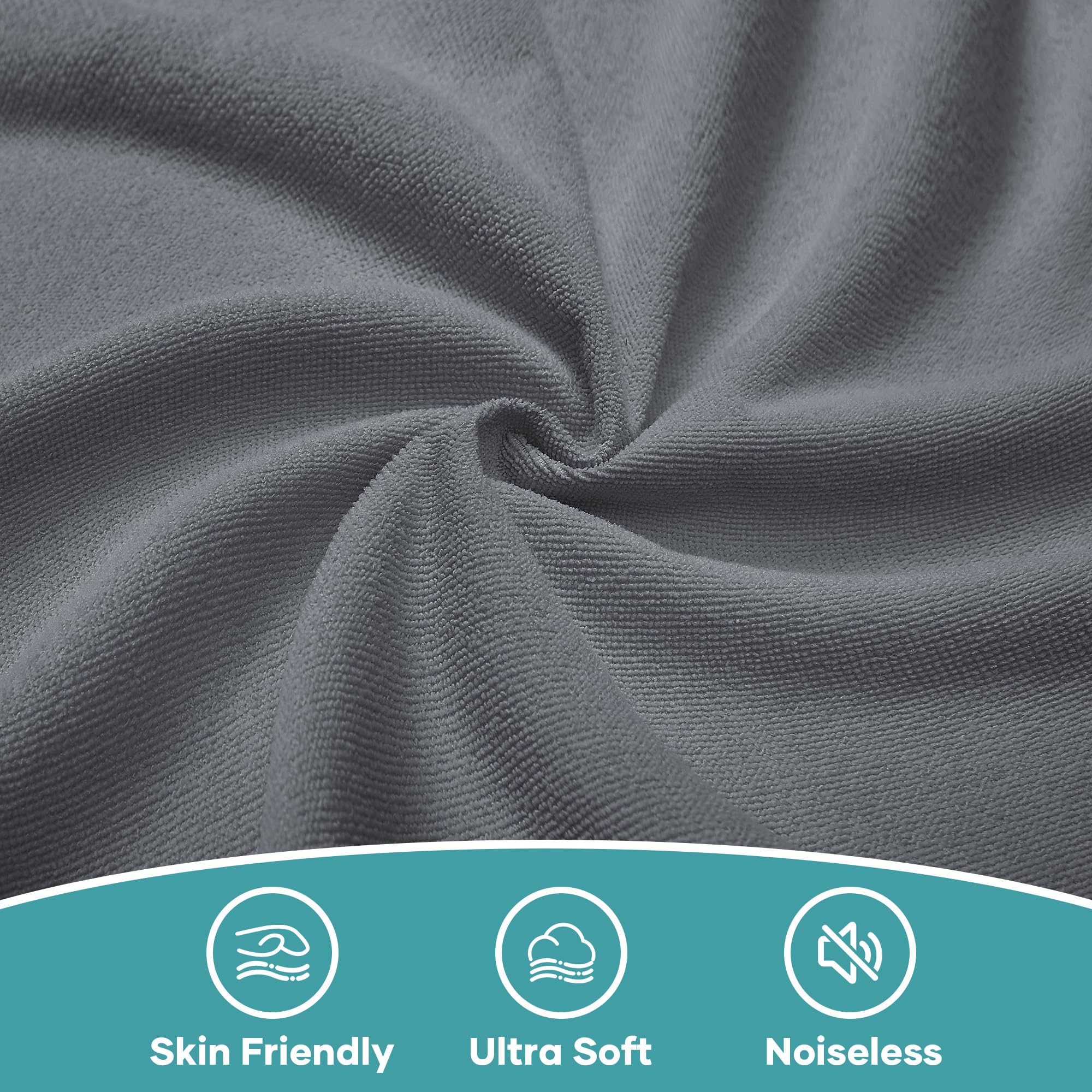 Ohgeni 100% Waterproof Mattress Protector, California King Grey Size, Fitted Sheet with Deep Pockets, 6''-18'', Premium Noiseless Breathable Soft Material, Mattresses Cover for Bed