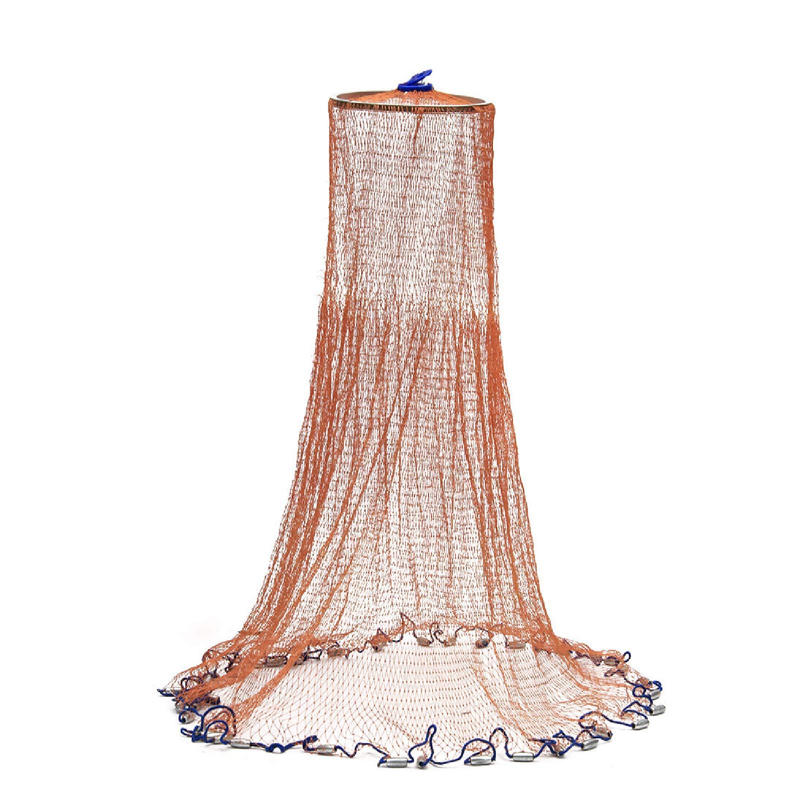 Madeinely Fishing Net 3.6M Cast Fishing Net American Style Throwing Fishing Network Strong Nylon Line with Sinker Fishing Tool