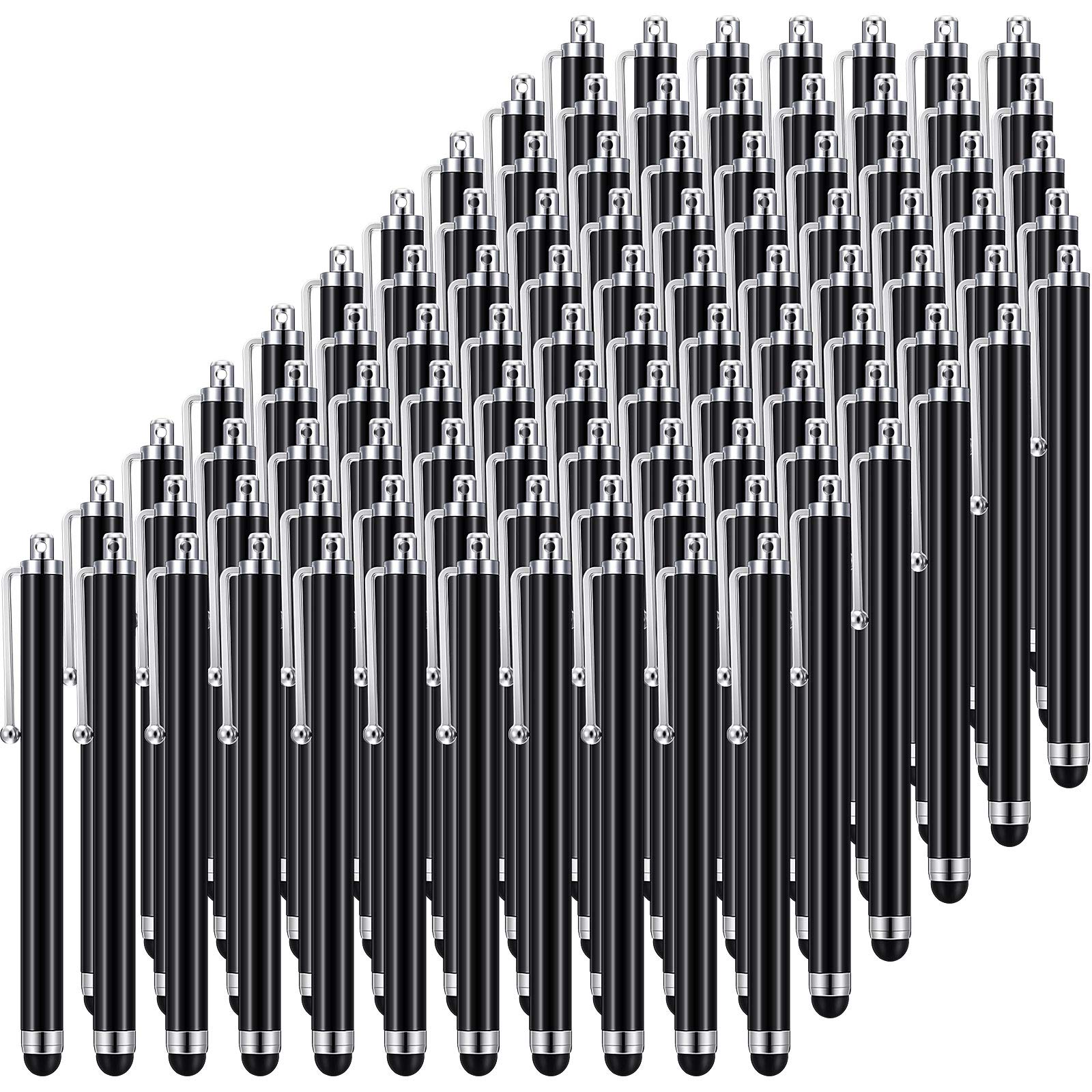 Set Penna Stylus di 100 Stilo Capacitivo Universale Compatibile con iPad, iPhone, Samsung, Tablet, La Maggior Parte dei Dispositivi con Touchscreen Capacitivo (Nero)