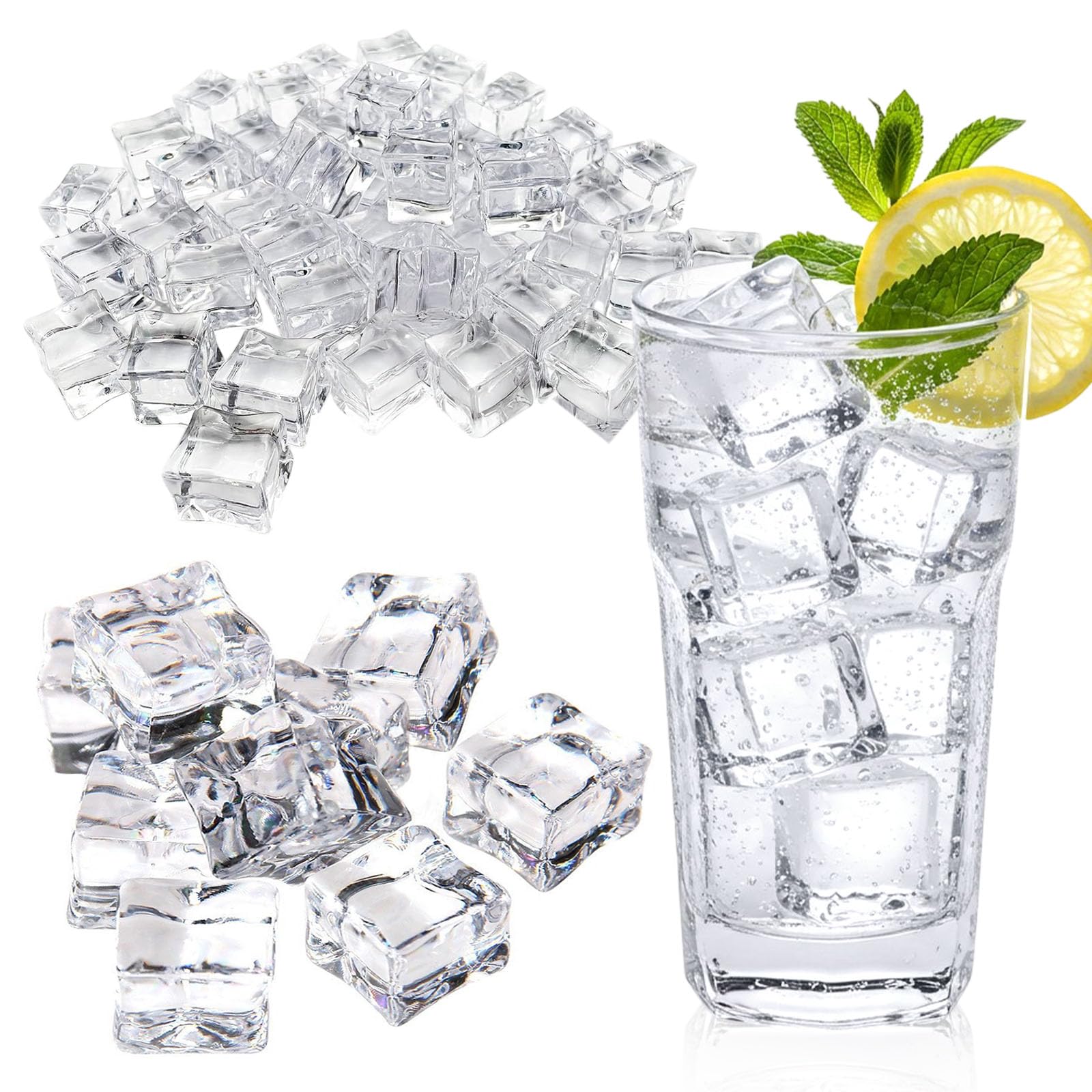 Amazon | PLEAVIT ディスプレイ 氷 アクリルアイス アイスキューブ 角