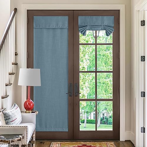 Miniatura 9 de NICETOWN Cortinas de oscurecimiento de habitación para puerta francesa Tricia para cocina, cubierta de puerta con aislamiento térmico, panel de