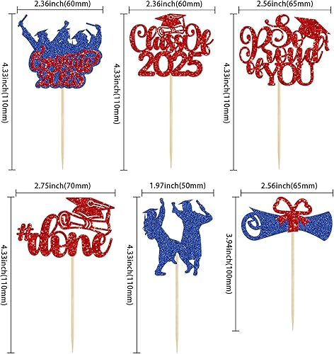 Miniatura 2 de Gyufise 24 adornos para cupcakes de graduación 2023 con purpurina para la clase de 2023, diploma de felicitaciones 2023, decoraciones para tartas,