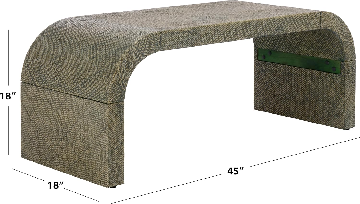 SAFAVIEH Home Collection – Pipat Turquoise Curved Pandan Coffee Table, Fully Assembled Modern Organic Accent (COF6611B)