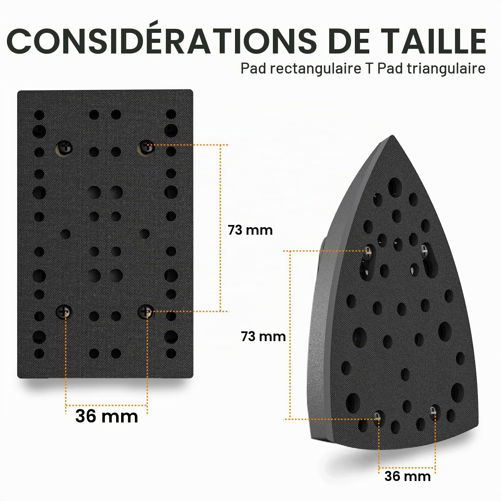 MAXXT Ponceuse Delta et Rectangle 2-en-1 sans balais 350W, 6 vitesses réglables (4000-10000 tr/min), Arrêt en 1-2 secondes, 20 feuilles abrasives incluses, Parfaite pour les angles serrés