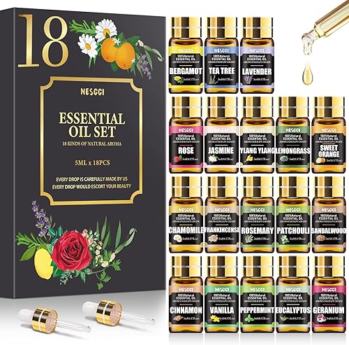 Juego de 70 aceites esenciales 100% naturales, perfecto para difusor, humidificador, aromaterapia, masaje, jabón, fabricación de bombas de baño de