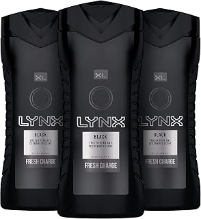 Lynx XL Black Shower Gel Bodywash for men 400 ml Pack of 3
