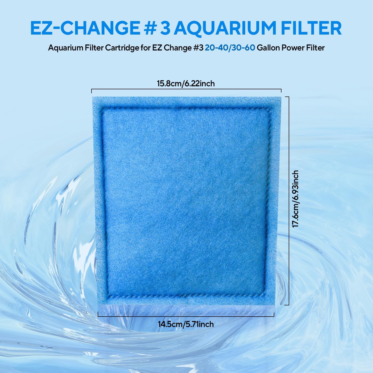 24 Pack Aquarium Filter Replacements for EZ-Change #3 Replacements for Marineland Rite-Size C Compatible with 20-40/30-60 Gallon Fish Tank Power Filters Penguin 200B 350B 170B 330B 275 and 375
