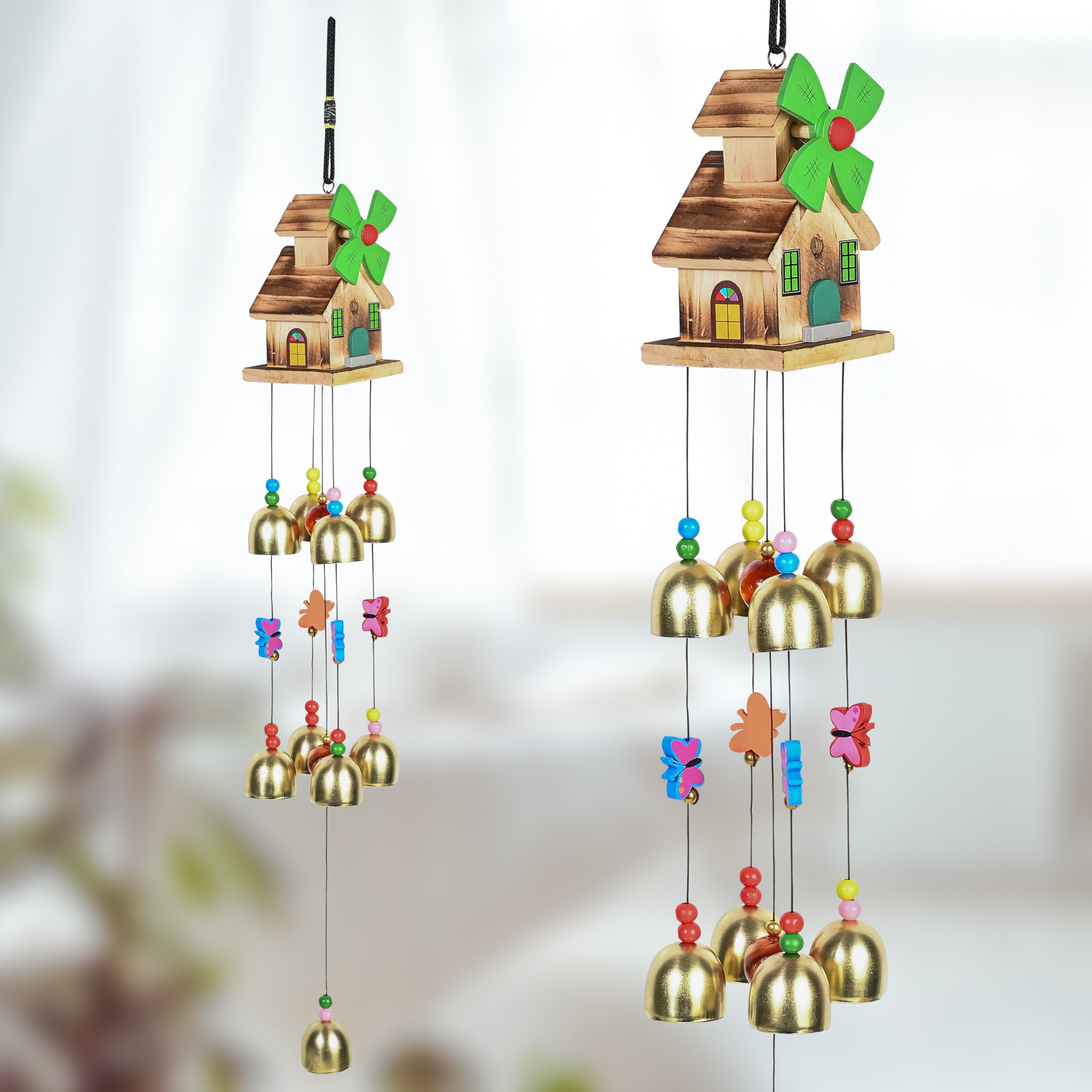 Hindcraft Wind Chimes for Home – Diwali Gift for Positive Energy & Vibes | Hanging Decoration with 9 Bells for Balcony, Bedroom, Living Room & Hall | Perfect Housewarming & Room Décor